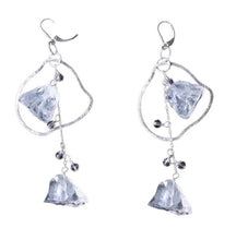 Load image into Gallery viewer, Designer Natural Clear Quartz 925 Sterling Silver Earrings 509109