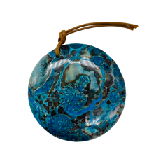 Load image into Gallery viewer, Chrysocolla Carved Pendant Bead | Coin | 2x3/8" | Green Blue | 1 Bead |