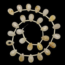 Load image into Gallery viewer, Shine! Natural Faceted Rutilated Quartz Briolette Bead Strand