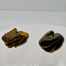 Load image into Gallery viewer, Hoppy 2 Hand Carved Tigereye Bunny Rabbit Beads | 22x12x10m | Golden Brown
