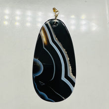 Load image into Gallery viewer, Stunning! Black and White Sardonyx 14Kgf Wire Wrap Pendant | 2 3/4 Inch Long |