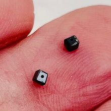 Load image into Gallery viewer, 2 Natural Black 0.06cts Diamond Cube Beads 8954B