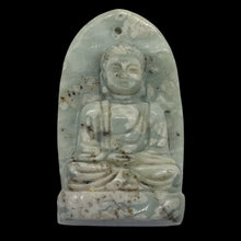 Load image into Gallery viewer, Harmony Stone Jade Buddha Pendant Bead | 50x30mm | Green White | 1 Pendant Bead|