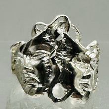 Load image into Gallery viewer, Smiling Frowning Drama Mask Sterling Silver Ring Size 5.5 Theater Jewelry