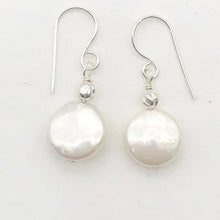 Load image into Gallery viewer, Creamy White Coin FW Pearl Drop/Dangle Earrings | 1 1/4" Long | White | 1 Pair |