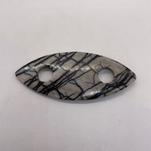 Load image into Gallery viewer, Picasso Jasper Marquis Pendant Bead | 77x32x5mm | Gray Black | 1 Bead |
