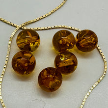 Load image into Gallery viewer, Amber Round Beads | 6 1/2 mm | Yellow | 8 Beads |