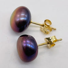 Load image into Gallery viewer, Pearl 14K Gold Post Round Earrings | 8mm | Lavender Pink | 1 Pair |