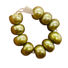 Load image into Gallery viewer, Dubai Pistachio Fresh Water Pearl Parcel | 7x5mm | Green } 10 Pearls |