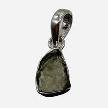 Load image into Gallery viewer, Moldavite 7.661ct Sterling Silver Triangle | 7/8" Long | Green | 1 Pendant |