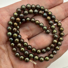 Load image into Gallery viewer, Fresh Water Pearls 16" Strand Round Pearls | 6mm | Dark Green, Red | 1 Strand |