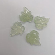 Load image into Gallery viewer, Carved Serpentine New Jade Leaf Bead Set | 28x23x4 to 24x24x4mm | 4 Beads |