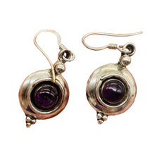 Load image into Gallery viewer, Amethyst Sterling Silver Drop/Dangle Earrings | 1" Long | Purple | 1 Pair |