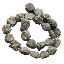 Load image into Gallery viewer, Pyrite Crystals Nugget Strand | 22x15x11 to 17x14x9mm | Silver Gold | 24 Beads|