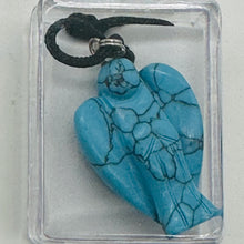 Load image into Gallery viewer, Howlite Stone Angel Pendant Necklace | 3/4' Long | Blue | 1 Pendant Necklace |