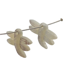 Load image into Gallery viewer, Dragonfly Premium Hand Carved Etched Mother-of-Pearl Beads | 16x10mm | 2 Beads |