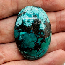 Load image into Gallery viewer, Turquoise Natural Focal 29g Nugget Bead | 42x29x16mm | Blue, Black | 1 Bead |