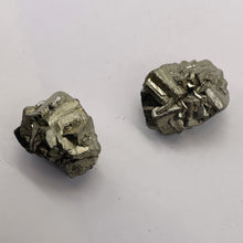 Load image into Gallery viewer, Pyrite Crystal Nugget Beads | 21x15 to 20x17mm | Silver Gold | 2 Beads |