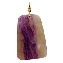 Load image into Gallery viewer, Fluorite 14K Gold Filled Wire Wrap Trapezoid Pendant| 2" Long | Purple, Clear |