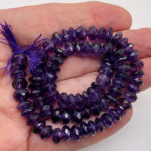 Load image into Gallery viewer, Amethyst Faceted Rondelle Bead Strand | 15" | 8x5mm | Purple | 78 Beads |