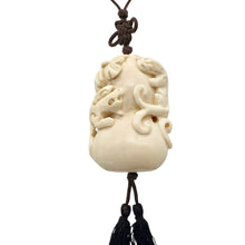 Load image into Gallery viewer, Intricate Waterbuffalo Bone Leopard Dragon Leaf Necklace 8128K