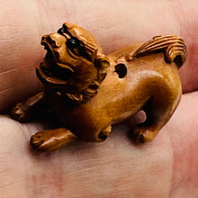 Load image into Gallery viewer, Imperial Guardian Lion Crouching Foo Dog | 1 Netsuke Bead | | 28x13x19mm | Brown