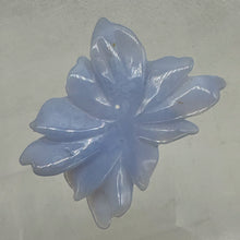 Load image into Gallery viewer, Chalcedony 55ct Hand Carved Flower Pendant Bead| 48x37x7mm| Blue| 1 Pendant Bead