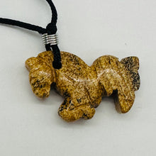 Load image into Gallery viewer, Picture Jasper Stone Pony Horse | 3/4' Long | Beige, Pink | 1 Pendant Necklace |
