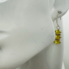 Load image into Gallery viewer, Natural Yellow Amber 3 Bead 14K Gold Filled Dangle Earrings 1 1/4" Long Handmade