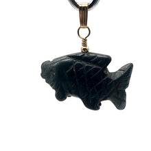 Load image into Gallery viewer, Hematite Koi Fish Pendant Necklace | Semi Precious Stone Jewelry | 14kgf Pendant