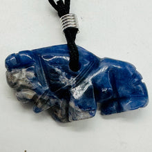 Load image into Gallery viewer, Sodalite Stone Rhinoceros Pendant Necklace| 3/4' Long | Blue, White | 1 Pendant|