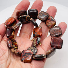 Load image into Gallery viewer, Red Brecciated Jasper Square Coin Bead Strand 109569