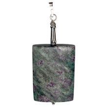 Load image into Gallery viewer, Sparkling Ruby Fuschite Sterling Silver Rectangle Pendant | 35x25mm |