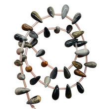 Load image into Gallery viewer, 6 Wild Cat's Eye Chrysoberyl Quartz Smooth Briolette Beads 7520