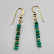Load image into Gallery viewer, Unique Natural USA Blue Turquoise 14K Gold Filled Earrings | 2" Long |