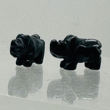 Load image into Gallery viewer, Sturdy 2 Carved Hematite Rhinosceros Beads 9275HM | 20x13x8mm | Silver black