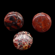 Load image into Gallery viewer, Red 3 Brecciated Jasper 20mm Coin Beads 009568