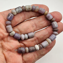 Load image into Gallery viewer, Natural Lavender Brazilian Agate 9.5x7mm & 5x8mm Bead Strand 109722