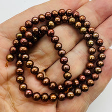Load image into Gallery viewer, 10 Copper Freshwater Pearls 5.5mm Round Genuine Pearl Beads Jewelry Making