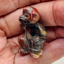 Load image into Gallery viewer, Hand-Carved Sitting Monkey | 1 Figurine | 40x22x21mm | Red Brown