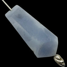 Load image into Gallery viewer, Chalcedony Druzy 42ct Designer Cut Pendant Bead | 37x17x10mm | Blue | 1 Bead |