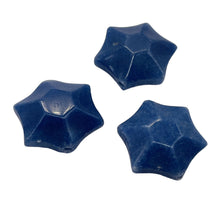 Load image into Gallery viewer, 3 Carved Dumortierite 6-Point Star Beads 9245Du
