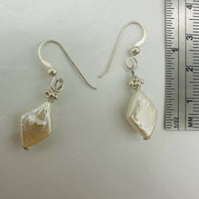 Load image into Gallery viewer, White Freshwater Pearl Dangle Earrings Sterling Silver 14x10mm 1.25 Inch