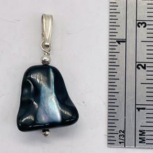 Load image into Gallery viewer, Black Lip Shell Sterling Silver Drop Pendant | 1" Long| Black White| 1 Pendant |