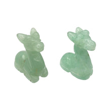 Load image into Gallery viewer, Graceful 2 Carved Aventurine Giraffe Beads | 20.5x16.5x9mm | Green