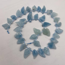 Load image into Gallery viewer, Natural Aquamarine Leaf Bead Strand | 150cts | 20x13x4 - 16x10x3mm | 35 Beads |