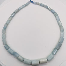Load image into Gallery viewer, Aquamarine Graduated Faceted Tube Bead Strand | 8x5 to 20x15mm Blue| 34 Beads |