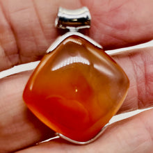 Load image into Gallery viewer, Tangerine Quartz Sterling Silver Square Pendant | 1 1/2" Long| Clear Orange | 1|