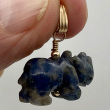Load image into Gallery viewer, Sodalite Rhinoceros Pendant Necklace|Semi Precious Stone Jewelry|14k Pendant
