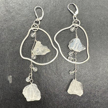 Load image into Gallery viewer, Designer Natural Clear Quartz 925 Sterling Silver Earrings 509109